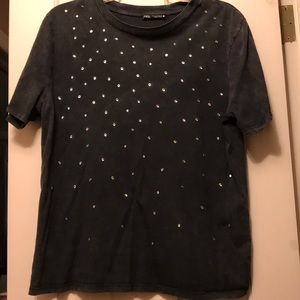 T shirt with rhinestones